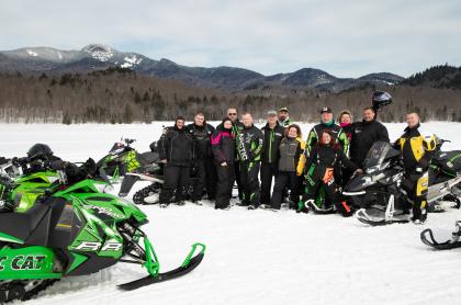 Snowmobiles on Indian Lake