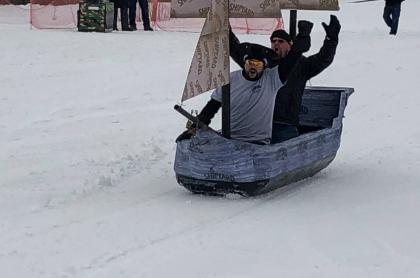 Cardboard Sled Boat