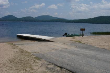 Looking across Poplar Point boat launch at Piseco Lake.