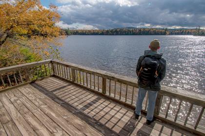 The wildlife viewing platform is a great way to experience Moss Lake.