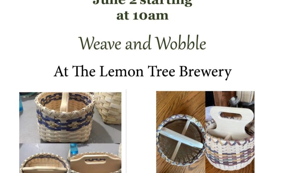 Flier for the event of basket weaving with weave and wobble at the lemon tree