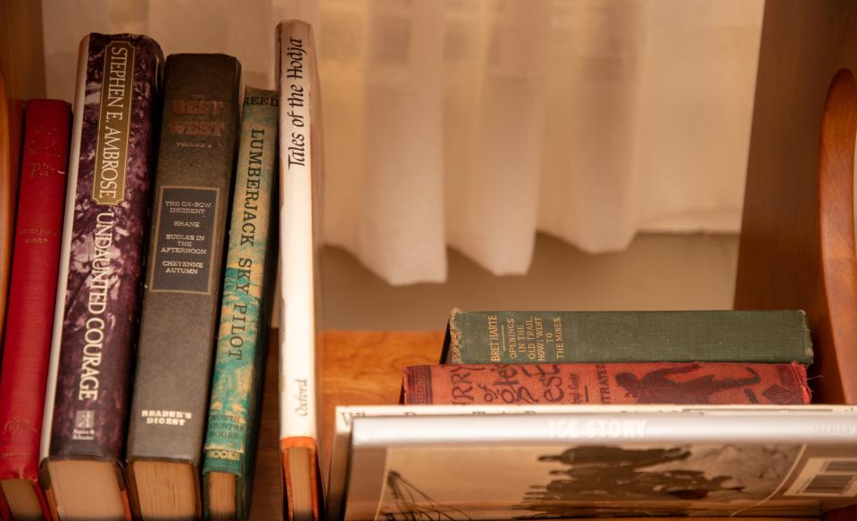 Books on a shelf