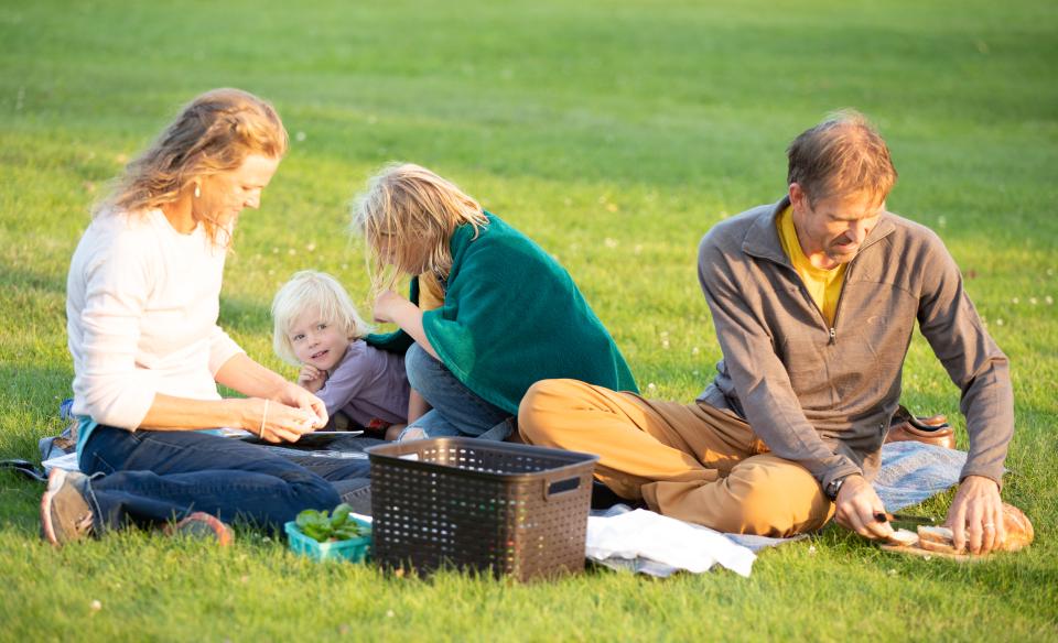 A family having a picnic